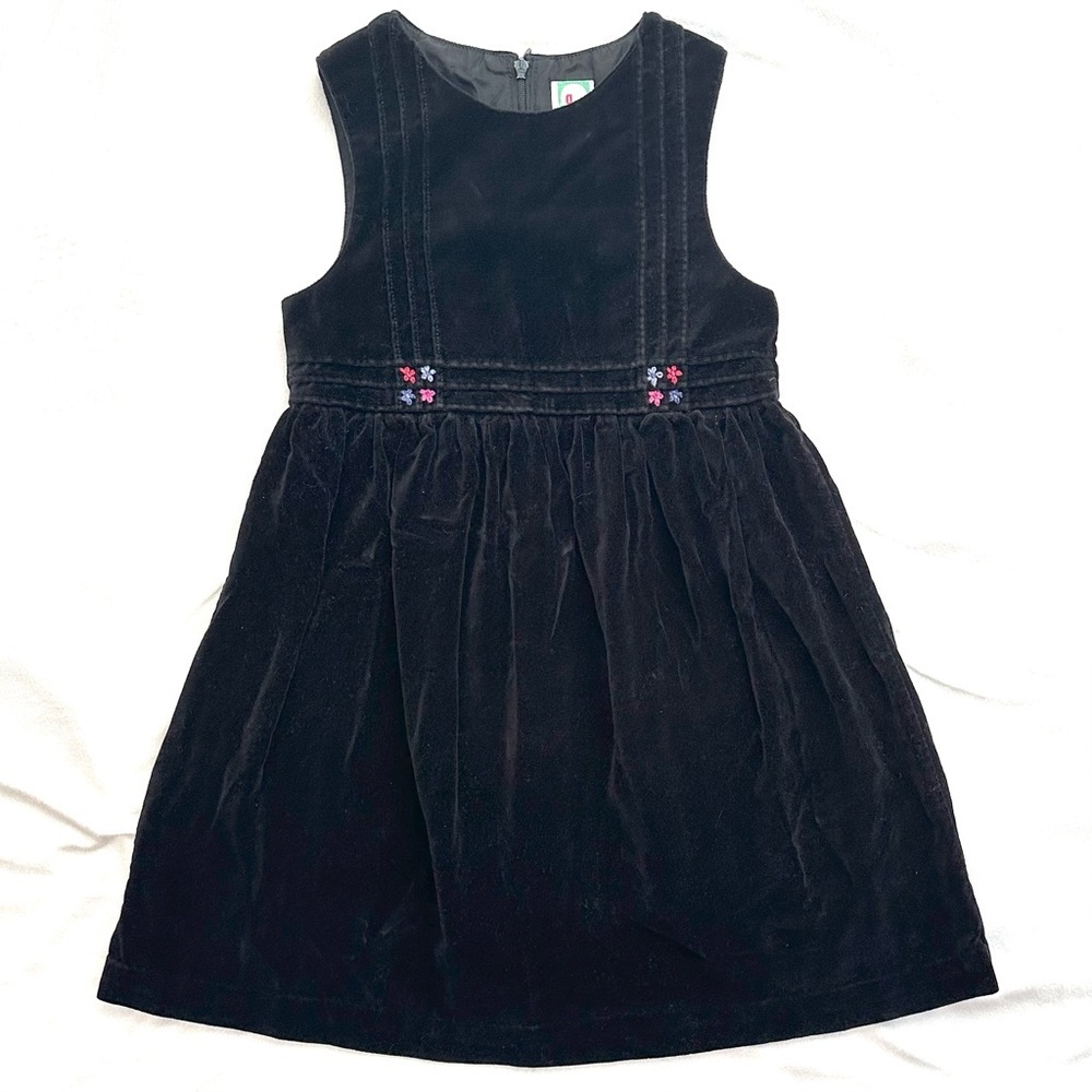 Vintage Gymboree 2001 Holiday Cheer Black Velvet Pintuck Jumper Dress M 4 Girls